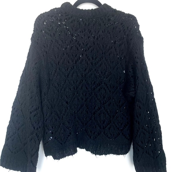 NWOT Zara wool blend black bell sleeves sweater - Picture 3 of 8